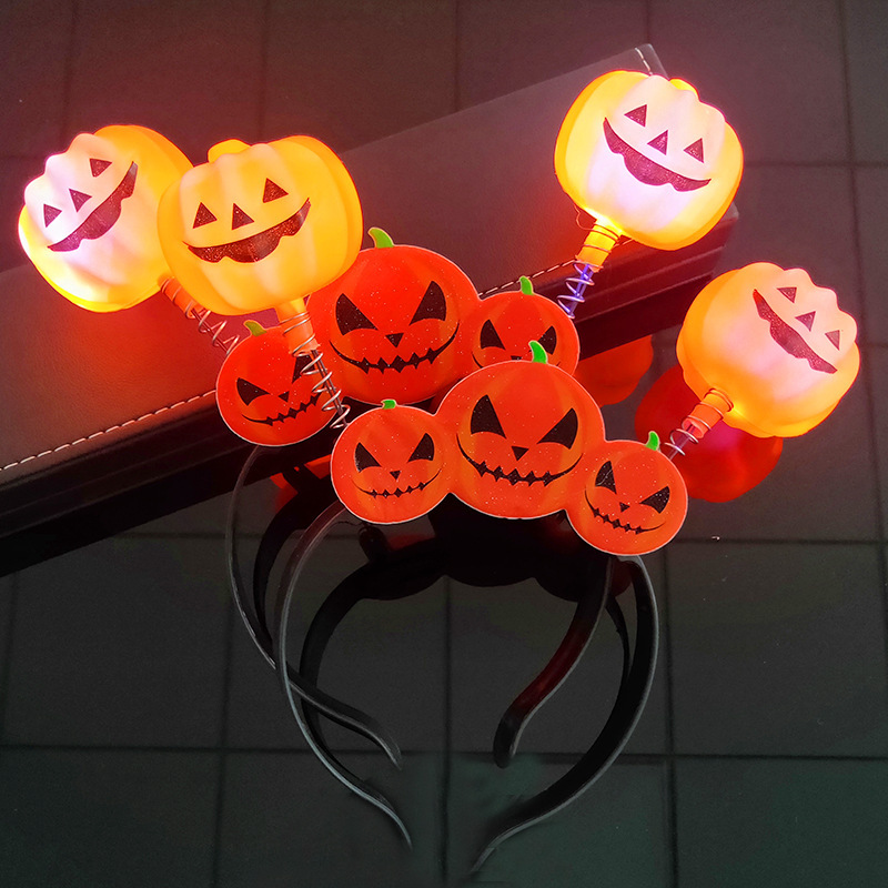 Halloween Pumpkin Ghost Head Buckle Performance Supplies Ghost Festival Party Headdress Glowing Skull Headband Headband Decoration Props