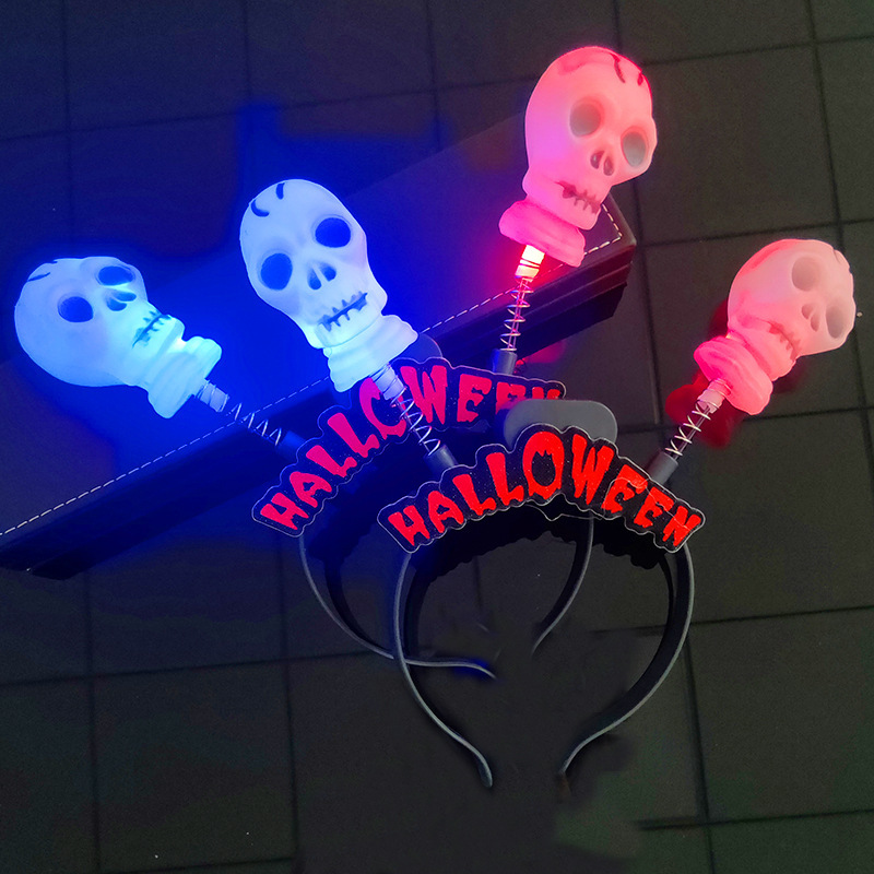 Halloween Pumpkin Ghost Head Buckle Performance Supplies Ghost Festival Party Headdress Glowing Skull Headband Headband Decoration Props