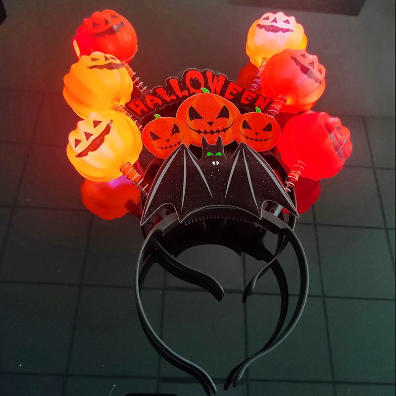 Halloween Pumpkin Ghost Head Buckle Performance Supplies Ghost Festival Party Headdress Glowing Skull Headband Headband Decoration Props