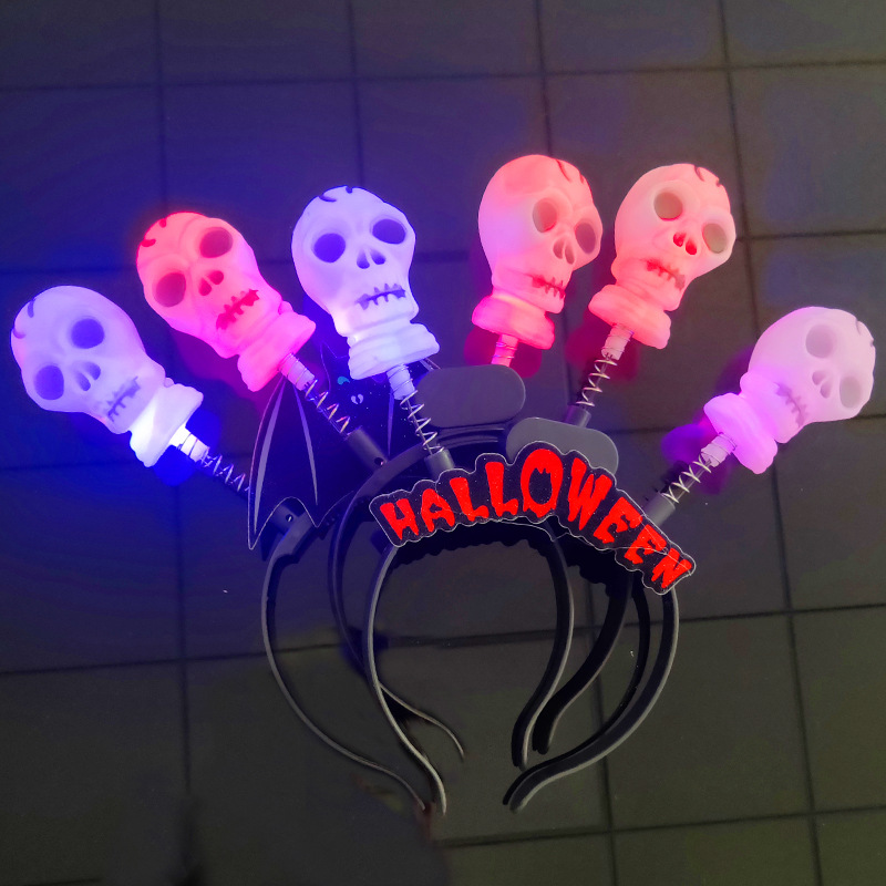 Halloween Pumpkin Ghost Head Buckle Performance Supplies Ghost Festival Party Headdress Glowing Skull Headband Headband Decoration Props
