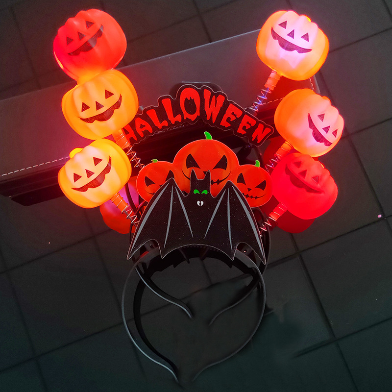 Halloween Pumpkin Ghost Head Buckle Performance Supplies Ghost Festival Party Headdress Glowing Skull Headband Headband Decoration Props