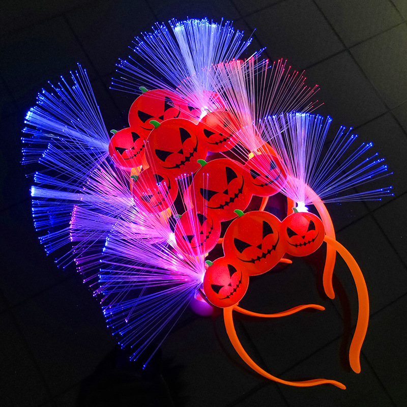 Halloween Pumpkin Ghost Head Buckle Performance Supplies Ghost Festival Party Headdress Glowing Skull Headband Headband Decoration Props