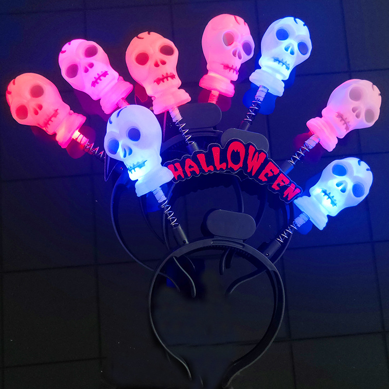 Halloween Pumpkin Ghost Head Buckle Performance Supplies Ghost Festival Party Headdress Glowing Skull Headband Headband Decoration Props