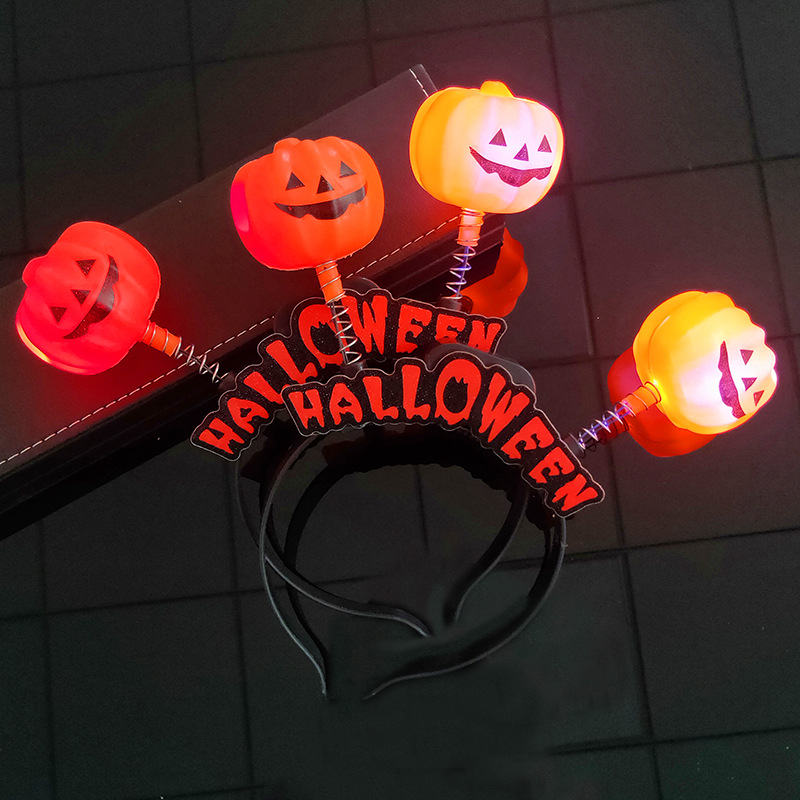 Halloween Pumpkin Ghost Head Buckle Performance Supplies Ghost Festival Party Headdress Glowing Skull Headband Headband Decoration Props
