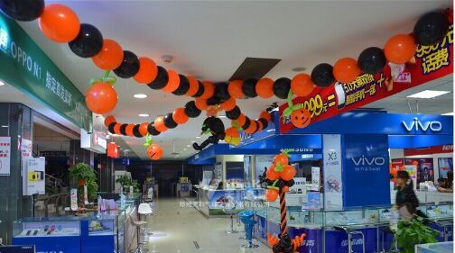 Decoration supplies Halloween atmosphere dress up Orange and black balloon Decoration supplies Halloween atmosphere dress up Orange and black balloon