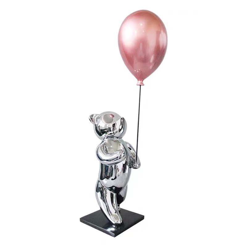 Modern Model Room Little Bear Balloon Sculptured Ornaments Cartoon Character Bubble Blowing Ball Portrait Children's Room Ornament Furnishing Modern Model Room Little Bear Balloon Sculptured Ornaments Cartoon Character Bubble Blowing Ball Portrait Children's Room Ornament Furnishing