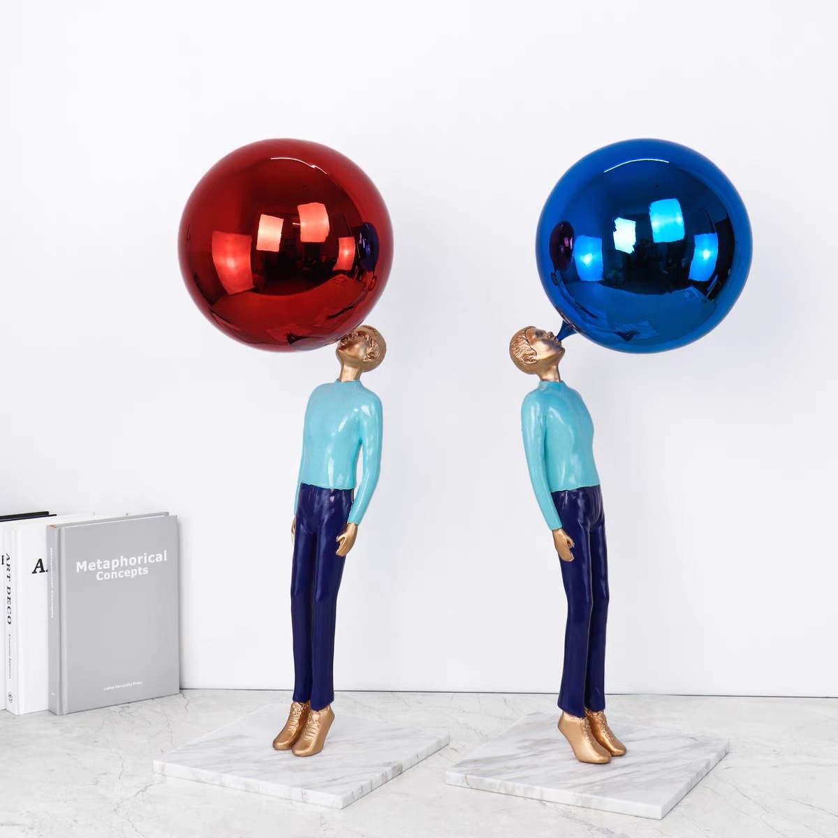 Modern Model Room Little Bear Balloon Sculptured Ornaments Cartoon Character Bubble Blowing Ball Portrait Children's Room Ornament Furnishing Modern Model Room Little Bear Balloon Sculptured Ornaments Cartoon Character Bubble Blowing Ball Portrait Children's Room Ornament Furnishing