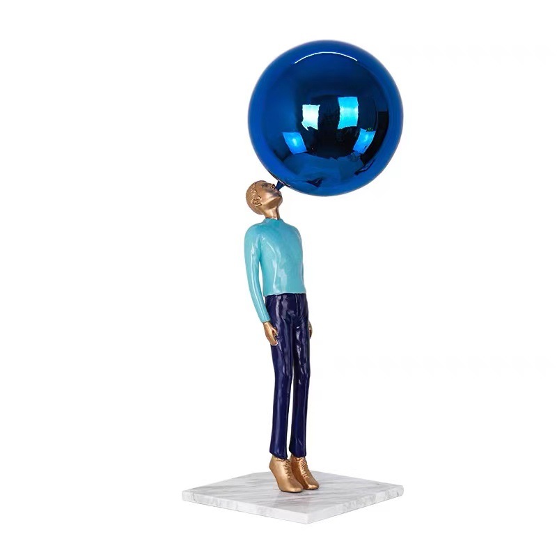 Modern Model Room Little Bear Balloon Sculptured Ornaments Cartoon Character Bubble Blowing Ball Portrait Children's Room Ornament Furnishing Modern Model Room Little Bear Balloon Sculptured Ornaments Cartoon Character Bubble Blowing Ball Portrait Children's Room Ornament Furnishing