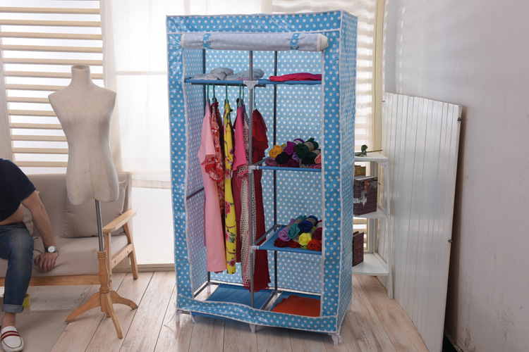A simple wardrobe manufacturers wholesale non-woven trumpet steel folding wardrobe A simple wardrobe manufacturers wholesale non-woven trumpet steel folding wardrobe