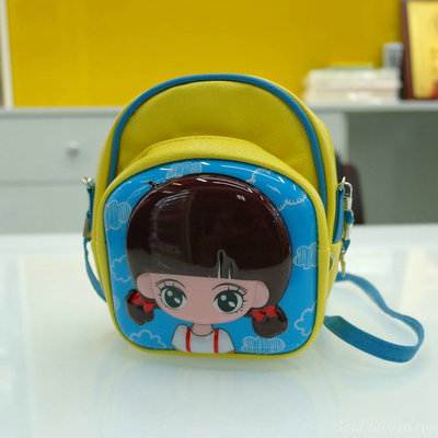 Children satchel Princess cute cartoon child student diagonal bag trumpet shell pocket zipper bag