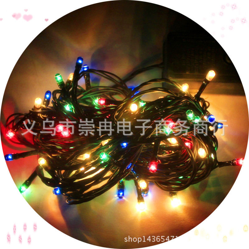 Christmas tree decorative towns 10 meters 100 head of colored towns Christmas towns string