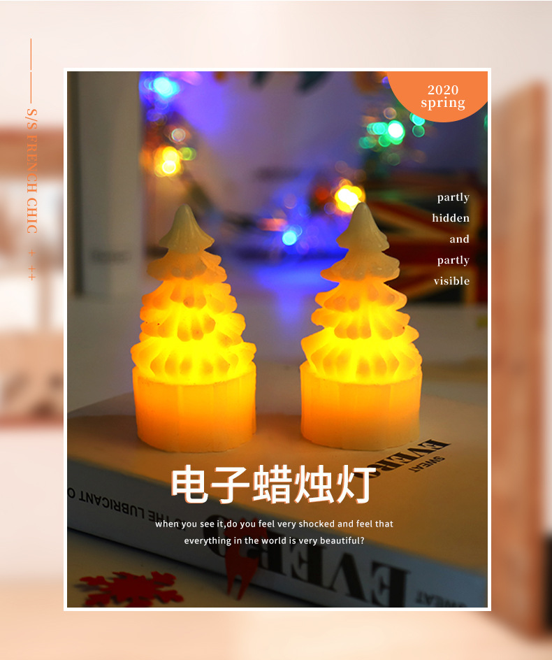 Hot Selling European and American Christmas Holiday Decoration LED Candle Electric Candle Lamp Christmas Tree Candle Lamp in Stock Wholesale
