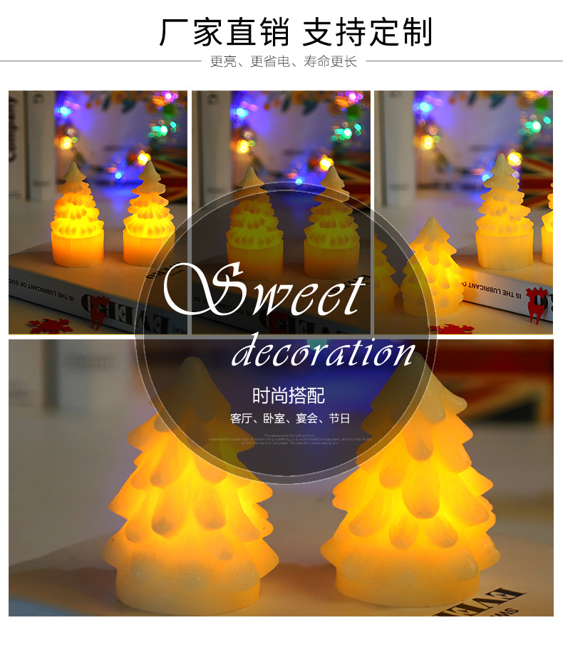 Hot Selling European and American Christmas Holiday Decoration LED Candle Electric Candle Lamp Christmas Tree Candle Lamp in Stock Wholesale