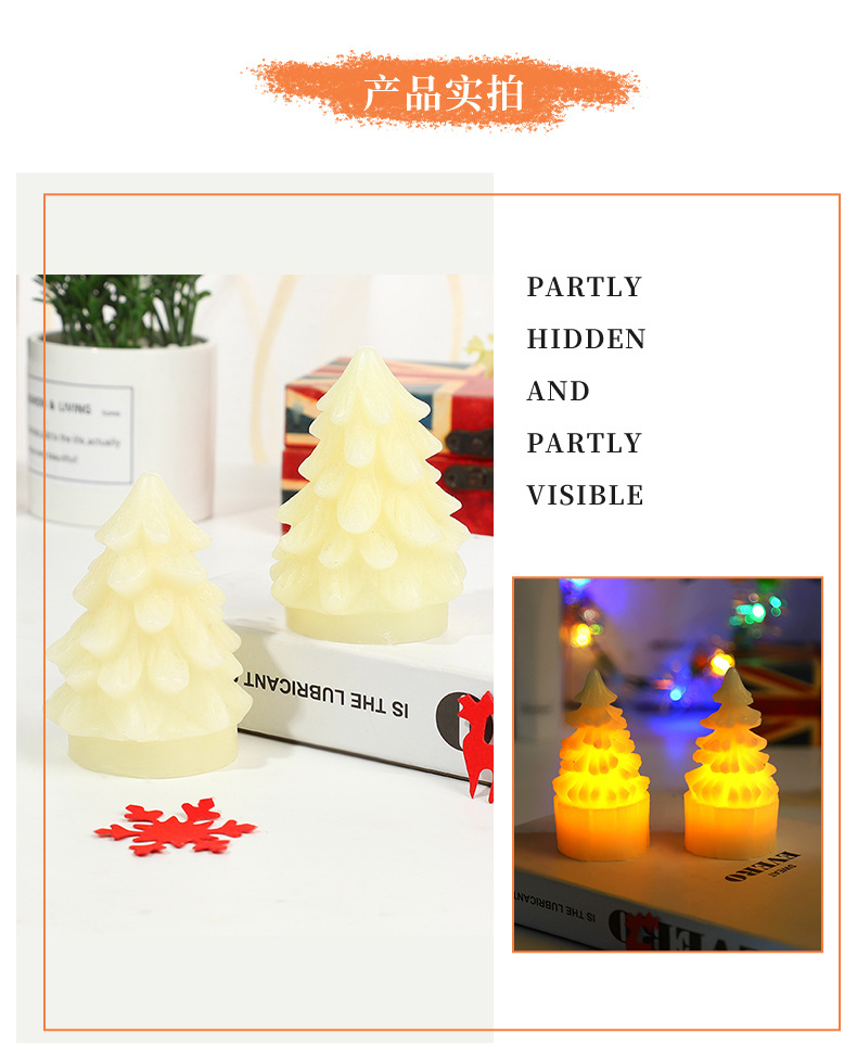 Hot Selling European and American Christmas Holiday Decoration LED Candle Electric Candle Lamp Christmas Tree Candle Lamp in Stock Wholesale