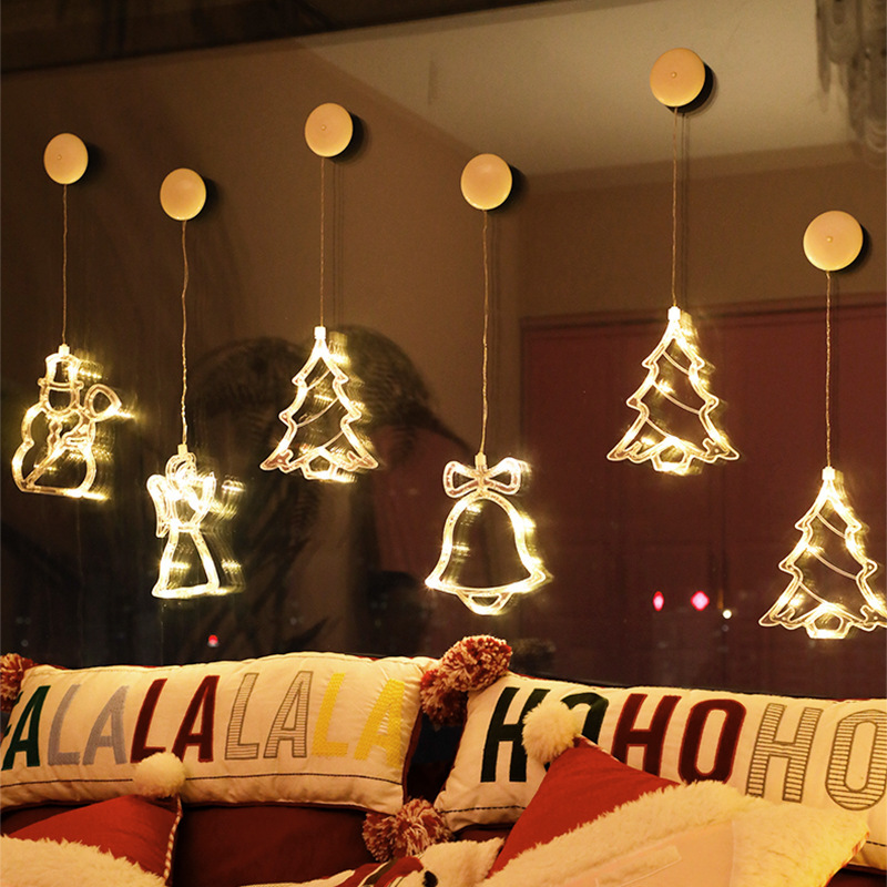 Led Sucker Lamp Christmas Decoration Small Colored Lights Shop Window Decoration Pendant Christmas Tree Atmosphere Decoration