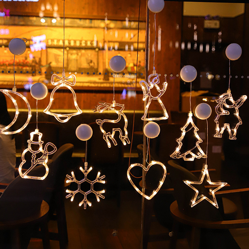 Led Sucker Lamp Christmas Decoration Small Colored Lights Shop Window Decoration Pendant Christmas Tree Atmosphere Decoration