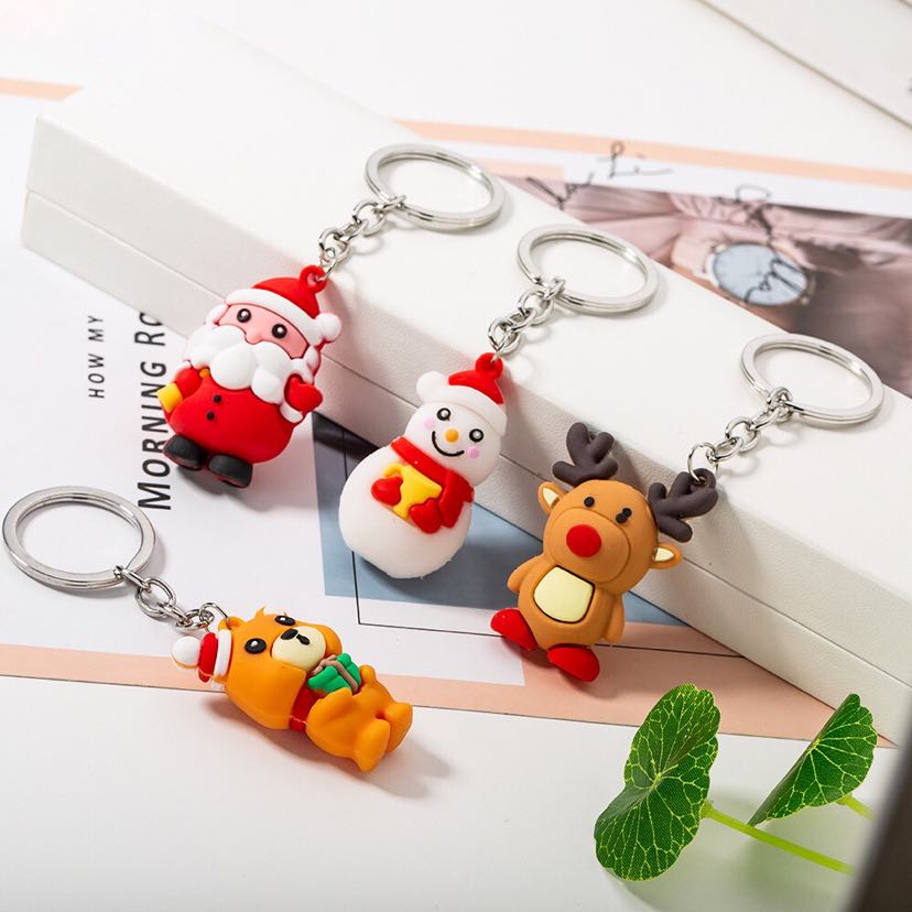 Creative Santa Claus Key chain Pendant Cartoon Christmas Tree Snowman Moose Christmas Gifts wholesale Creative Santa Claus Key chain Pendant Cartoon Christmas Tree Snowman Moose Christmas Gifts wholesale