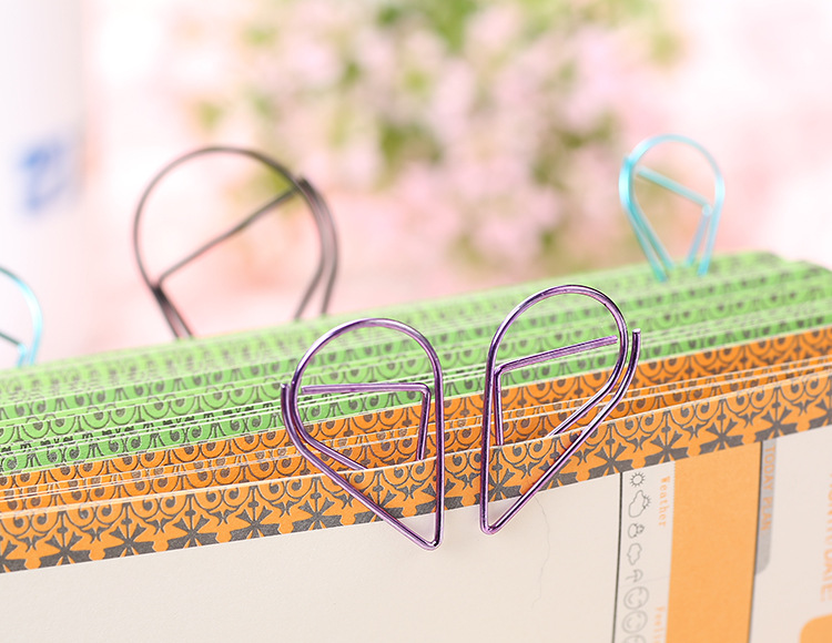 Wholesale Trumpet Simplicity Plated Metal Bookmark Creative Water Drop Clip Student Paper Clip Notebook Stationery 6 Colors