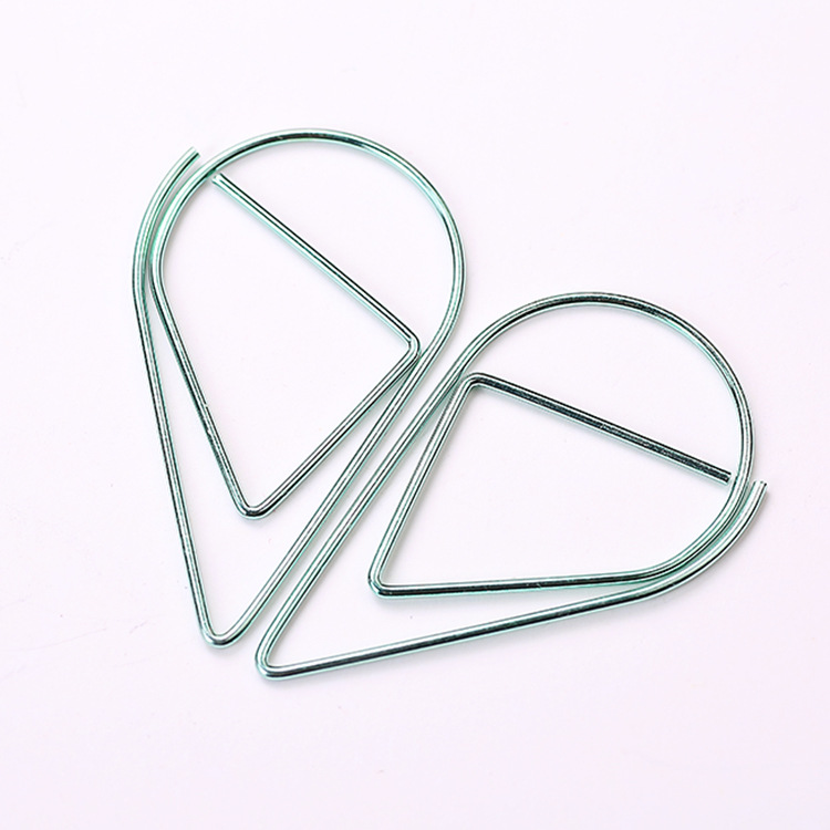 Wholesale Trumpet Simplicity Plated Metal Bookmark Creative Water Drop Clip Student Paper Clip Notebook Stationery 6 Colors