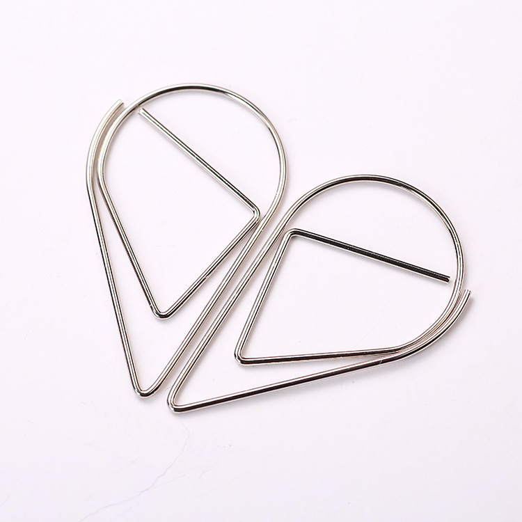 Wholesale Trumpet Simplicity Plated Metal Bookmark Creative Water Drop Clip Student Paper Clip Notebook Stationery 6 Colors
