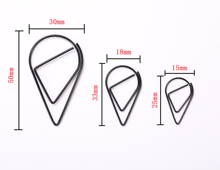 Wholesale Trumpet Simplicity Plated Metal Bookmark Creative Water Drop Clip Student Paper Clip Notebook Stationery 6 Colors