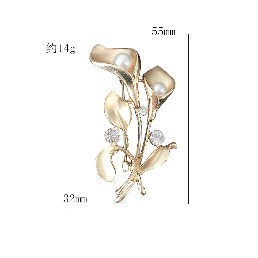The Korean version of The popular fashion beauty trumpet set diamond and pearl brooch silk scarf button accessories clothing accessories