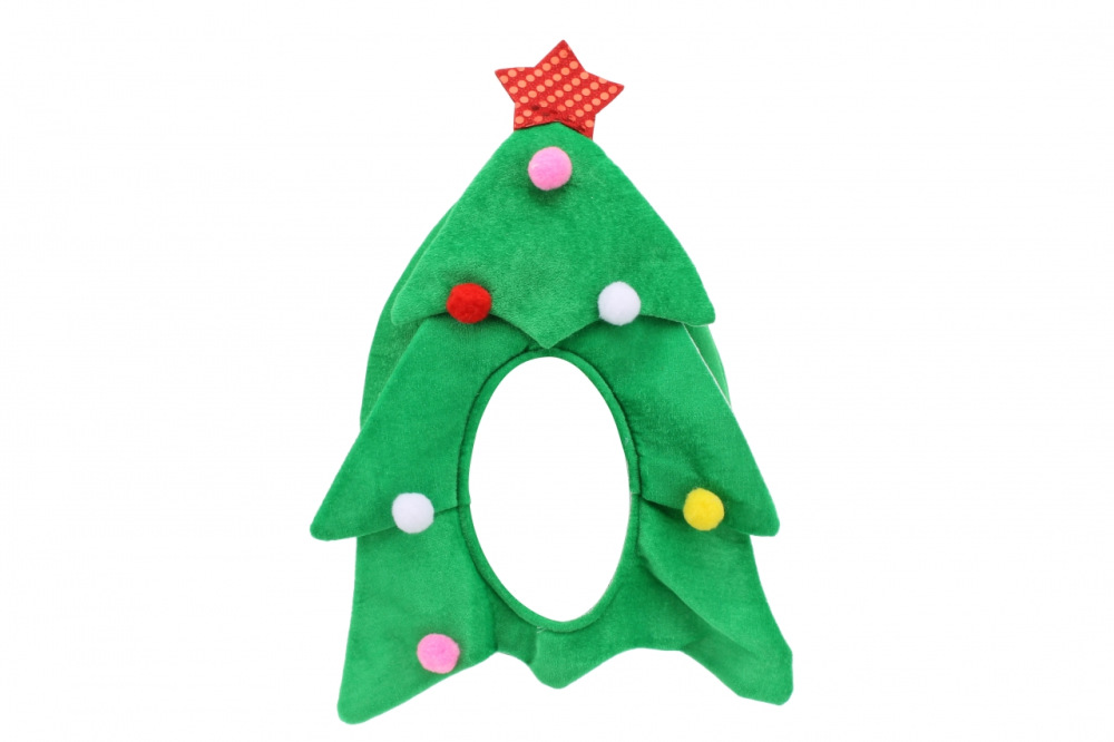Carnival Hat Christmas Tree Shape Face-Revealing Hat Holiday Party Stage Camouflage Christmas Tree Hat
