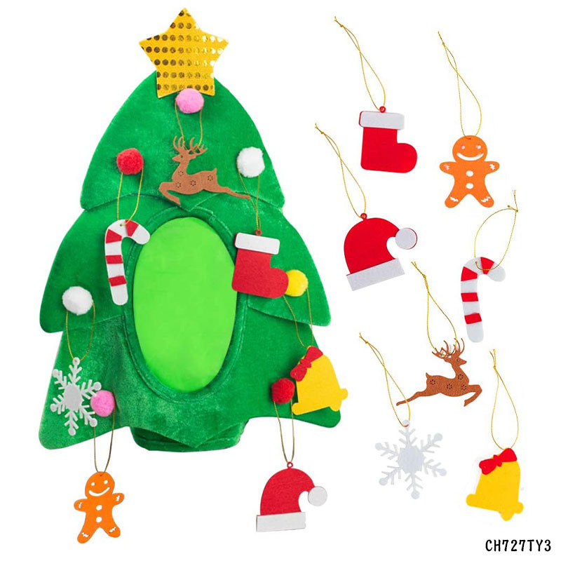 Carnival Hat Christmas Tree Shape Face-Revealing Hat Holiday Party Stage Camouflage Christmas Tree Hat