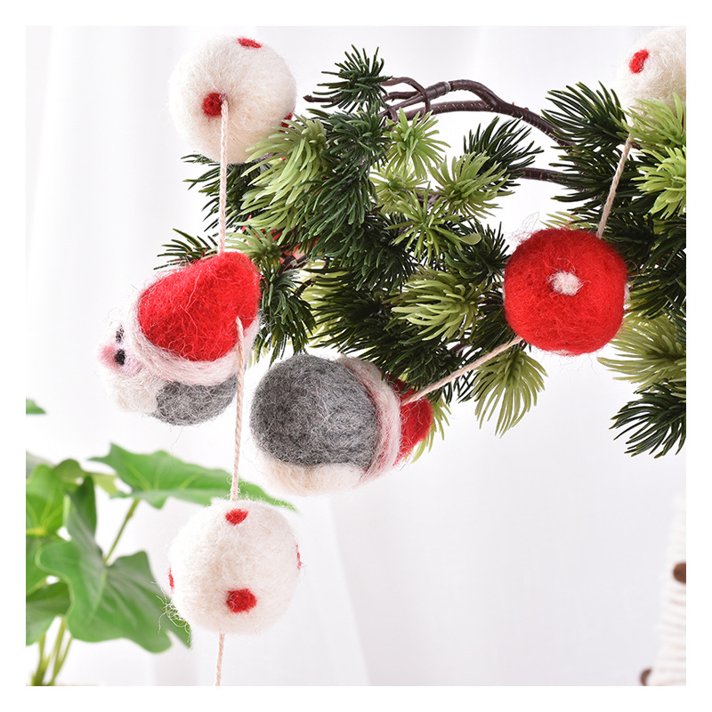 Handmade Wool Felt Creative Photography Props Crafts Santa Claus David&#039;s Deer Snowman Skewers Decoration Factory Customization