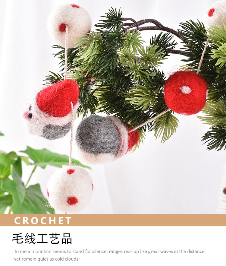 Handmade Wool Felt Creative Photography Props Crafts Santa Claus David's Deer Snowman Skewers Decoration Factory Customization