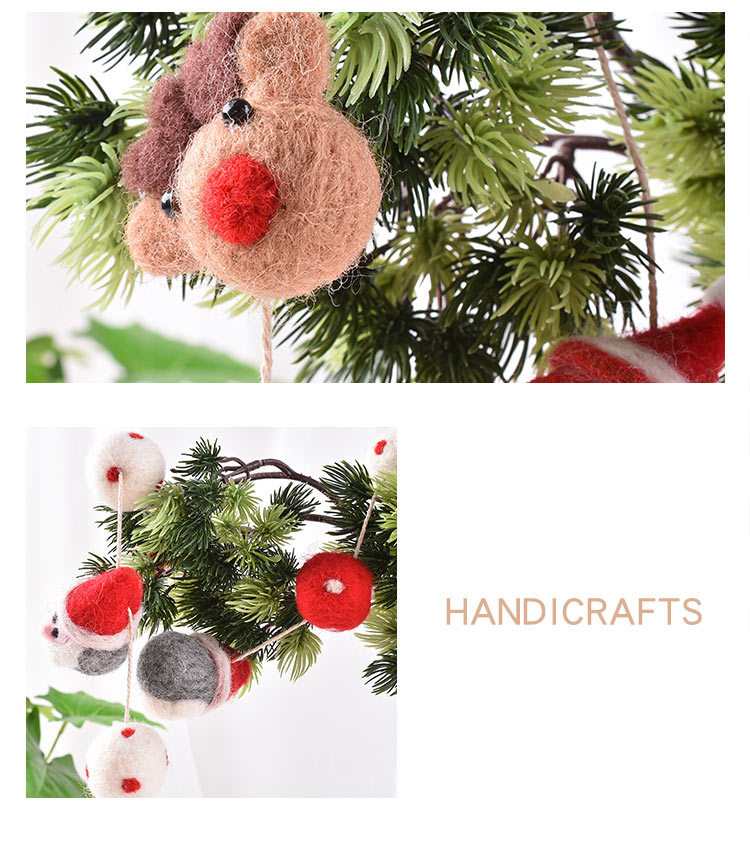 Handmade Wool Felt Creative Photography Props Crafts Santa Claus David's Deer Snowman Skewers Decoration Factory Customization