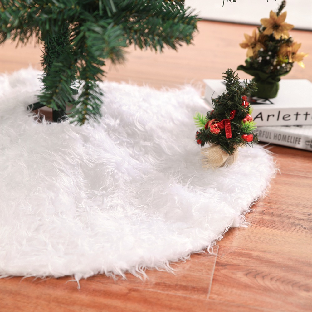 Christmas tree skirt Pure white long hair Christmas tree skirt 78 90 122cm Christmas tree decoration tree skirt Christmas tree skirt Pure white long hair Christmas tree skirt 78 90 122cm Christmas tree decoration tree skirt