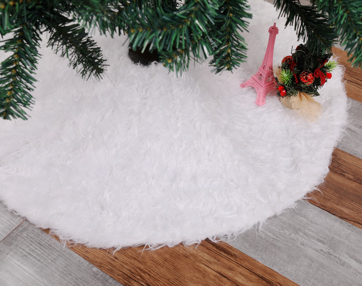 Christmas tree skirt Pure white long hair Christmas tree skirt 78 90 122cm Christmas tree decoration tree skirt Christmas tree skirt Pure white long hair Christmas tree skirt 78 90 122cm Christmas tree decoration tree skirt