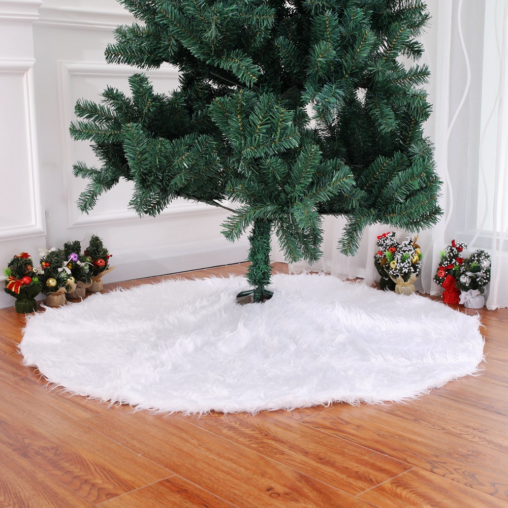 Christmas tree skirt Pure white long hair Christmas tree skirt 78 90 122cm Christmas tree decoration tree skirt Christmas tree skirt Pure white long hair Christmas tree skirt 78 90 122cm Christmas tree decoration tree skirt