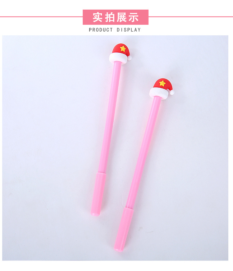 Creative Cute Cartoon Soft Glue Santa Claus Shape Gel Pen Office Learning Christmas Tree Signature Pen