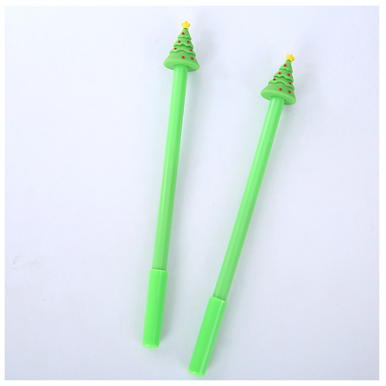 Creative Cute Cartoon Soft Glue Santa Claus Shape Gel Pen Office Learning Christmas Tree Signature Pen