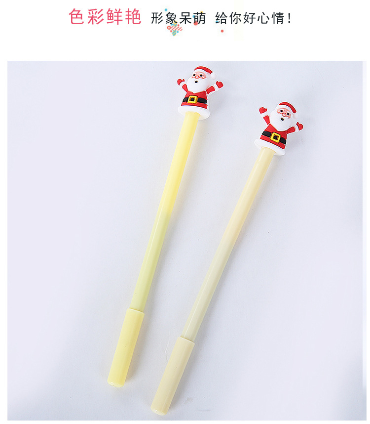 Creative Cute Cartoon Soft Glue Santa Claus Shape Gel Pen Office Learning Christmas Tree Signature Pen