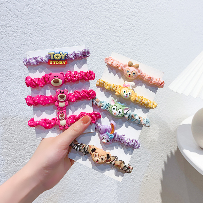 Small Intestine Hair Band Cartoon Color Rubber Band Female Hair-Binding Hair Accessories Hair Rope Cute Trumpet 2021 New Internet Celebrity Hair Accessories Female