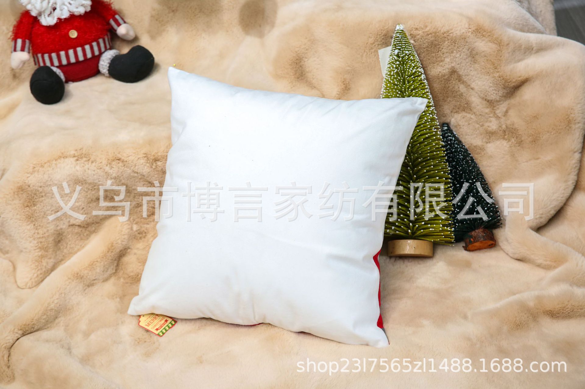 2022 New Amazon Merry Bedside Cushion Printed Santa Claus Pillow Decorative Pillow Pillow Cover