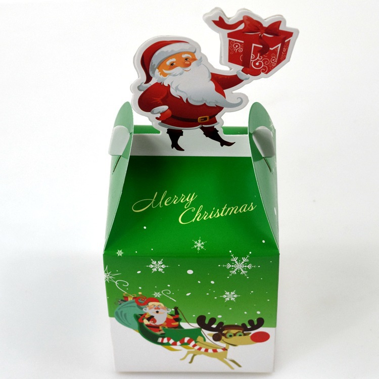 Manufacturers custom cartoon Santa Claus gift wrapping carton color printed folding gift wrapping carton