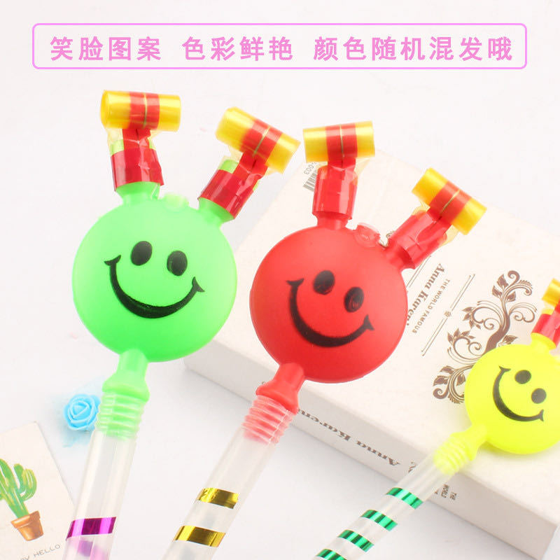 Large Blowouts Smiley Face Long Brush Holder Trumpet Whistle Blowing Children's Toys Stall Goods Source Push Small Gifts