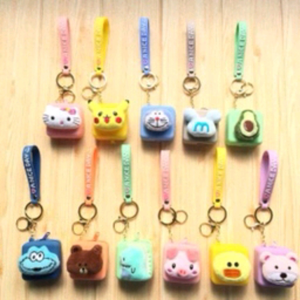 Cartoon Box Coin Purse Silicone PVC Pendant Storage Cute Creative Key Ring Pendants Small Gift Key
