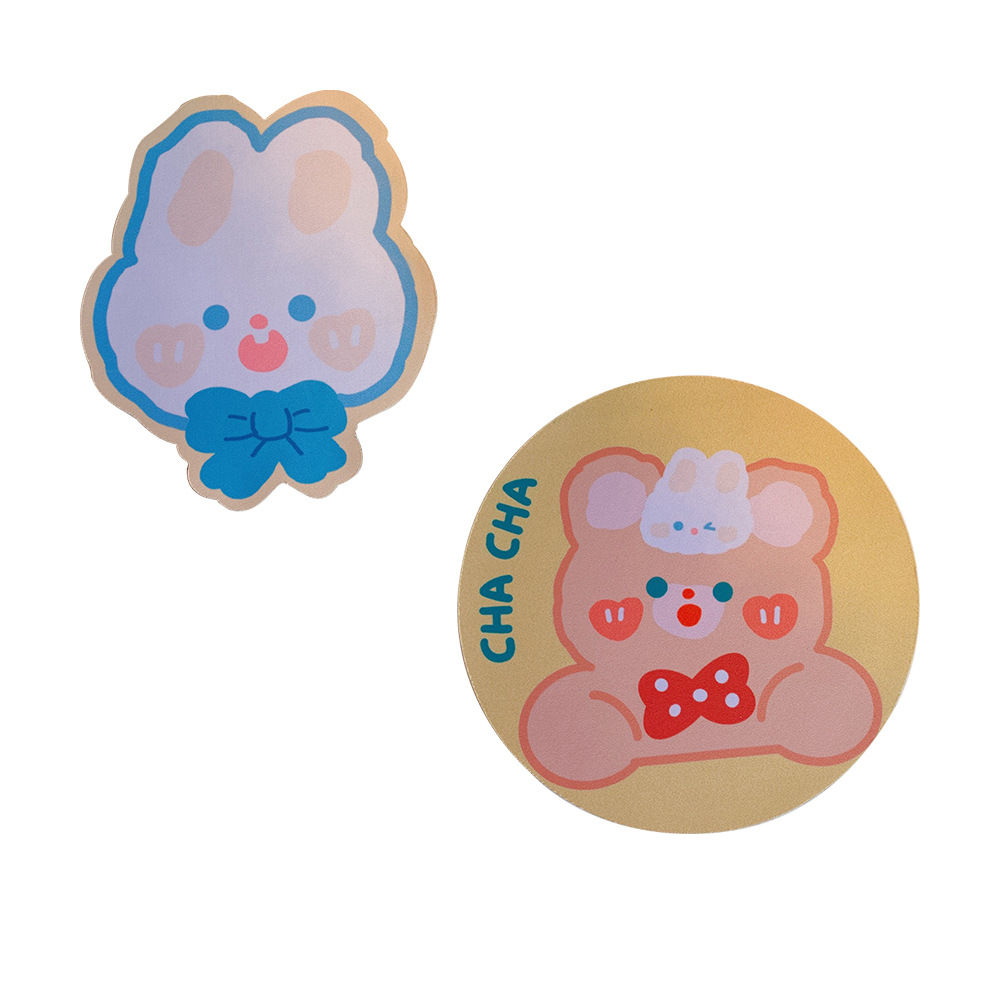 Creative Cartoon round Mouse Pad Cute Trumpet Soft and Adorable Bear and Rabbit Computer Wrist Pad Soft Shaped Student Office Pad
