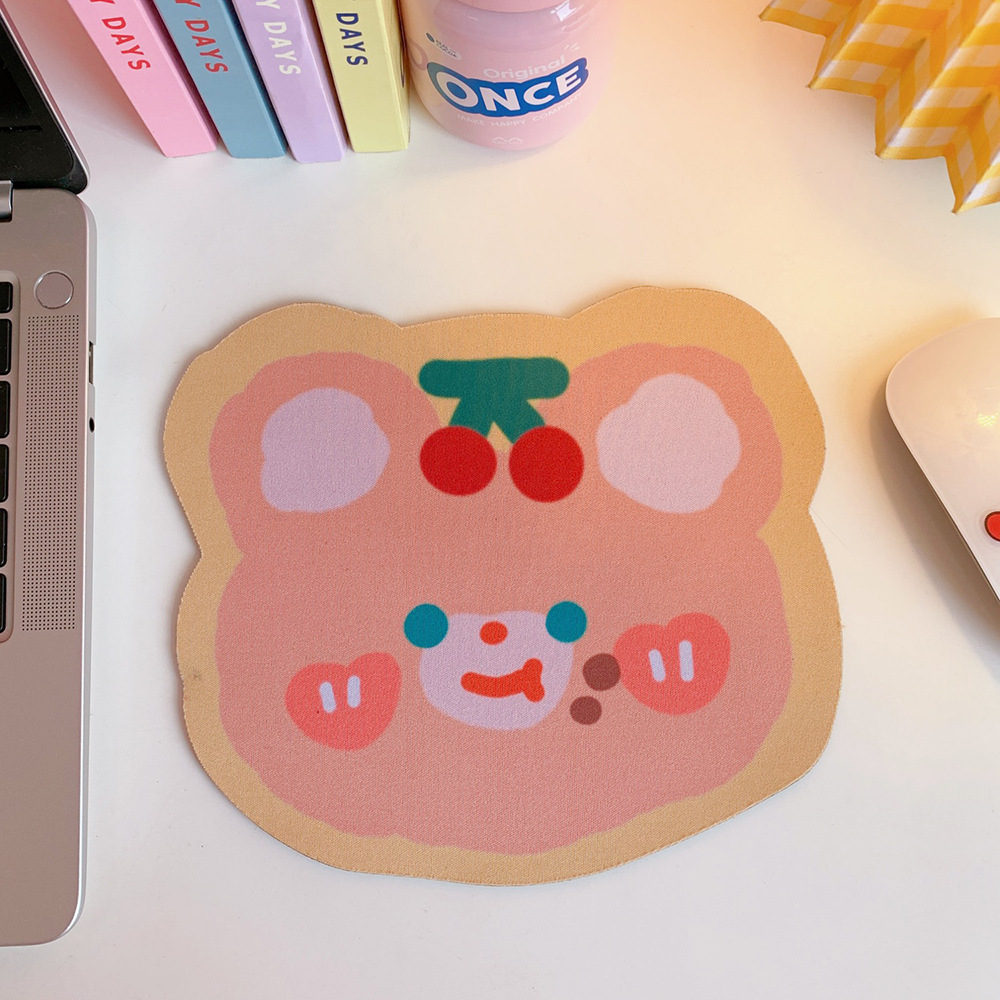 Creative Cartoon round Mouse Pad Cute Trumpet Soft and Adorable Bear and Rabbit Computer Wrist Pad Soft Shaped Student Office Pad