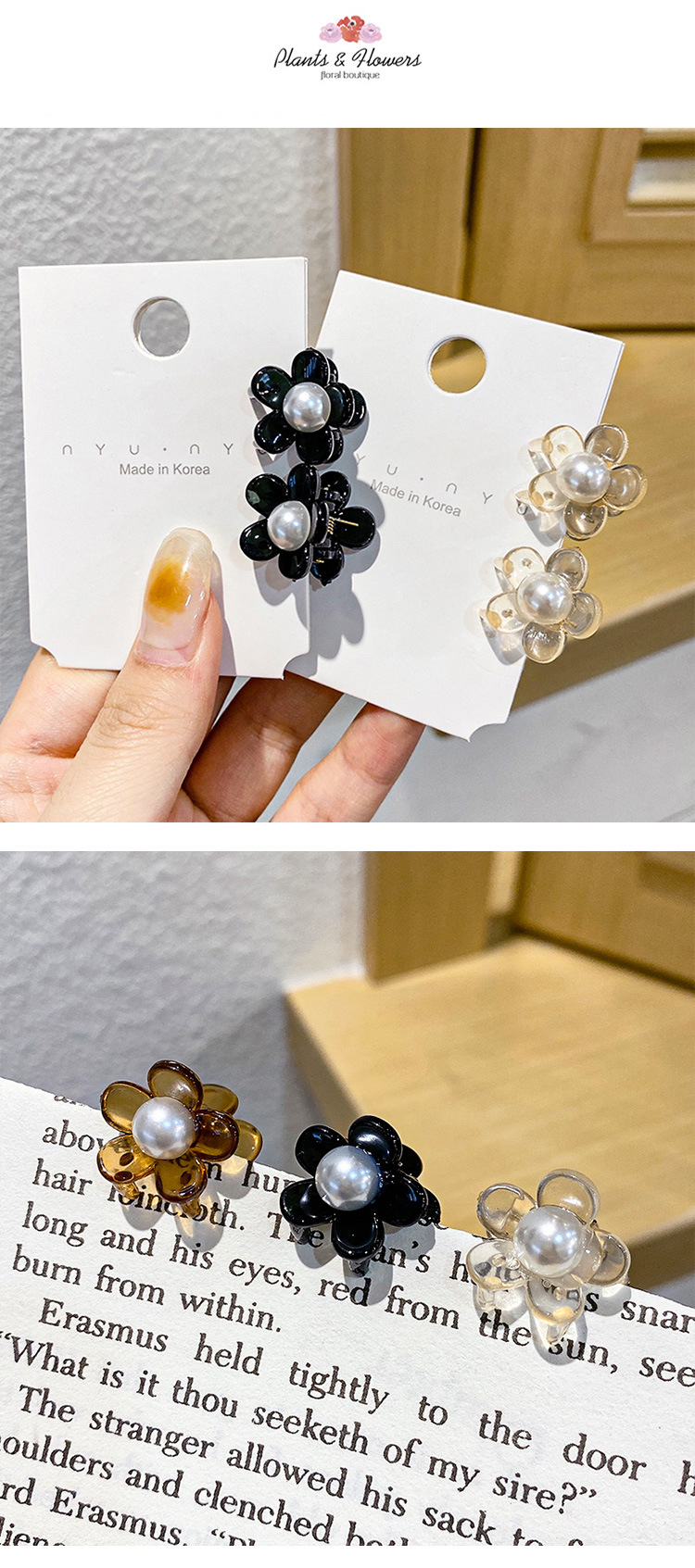 Little Flower Grab Gap Former Red Trumpet Clip Head Clip Side Clip Headdress Children's Hair Clips Hair Accessories Bang Clip Hairpin South Korea