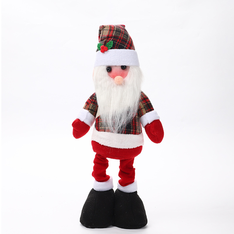 Christmas Decoration Supplies Scene Decoration Christmas Tree Doll Checked Cloth Hanging Leg Pendant Elderly Hanging Piece Pendant