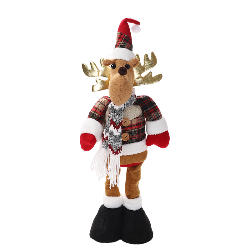Christmas Decoration Supplies Scene Decoration Christmas Tree Doll Checked Cloth Hanging Leg Pendant Elderly Hanging Piece Pendant