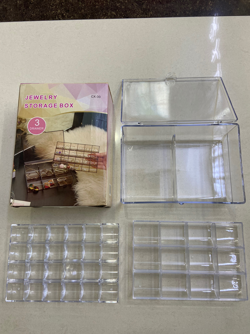 New One, Two, Three Layers, Large Capacity Jewelry Box with Lid Transparent and Dustproof Ear Studs Ring Necklace Jewelry Collection