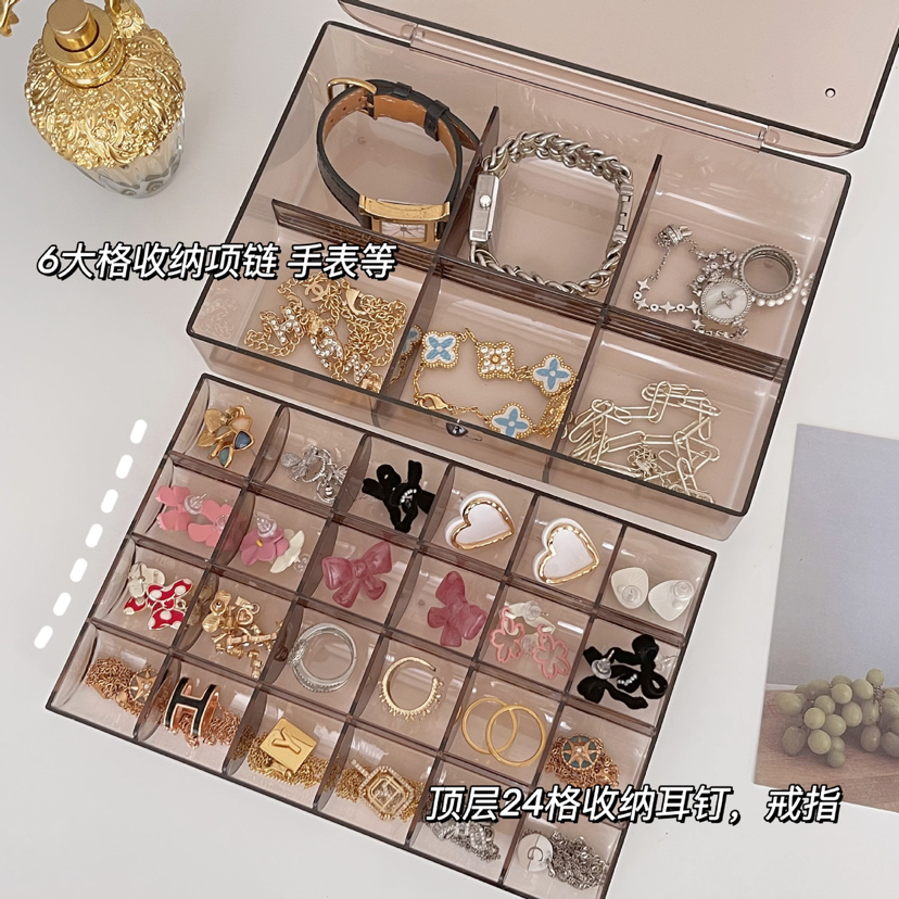 New One, Two, Three Layers, Large Capacity Jewelry Box with Lid Transparent and Dustproof Ear Studs Ring Necklace Jewelry Collection New One, Two, Three Layers, Large Capacity Jewelry Box with Lid Transparent and Dustproof Ear Studs Ring Necklace Jewelry Collection