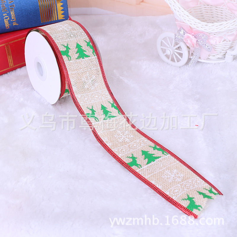 Manufacturers directly for the imitation linen printing Christmas clothing accessories DIY dress material lace